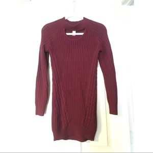 No Boundaries Burgundy Sweater Dress
